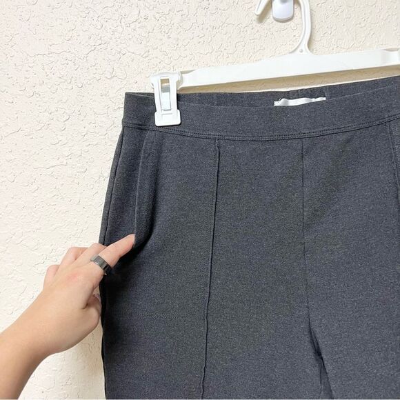 St. John Pull On Pants Womens Size M Gray Zip Ankles Stretch Career - Picture 2 of 8